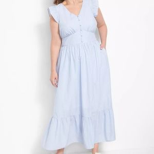 Lane Bryant Cap Flutter-Sleeve Flounce-Hem Maxi Dress Size 18